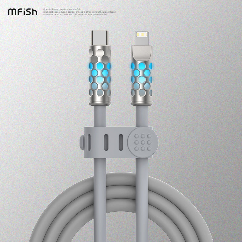 MfiSh Power Viper Type-C to Lightning (30W) / Type-C (240W) Luminous Data Cable Charging Line