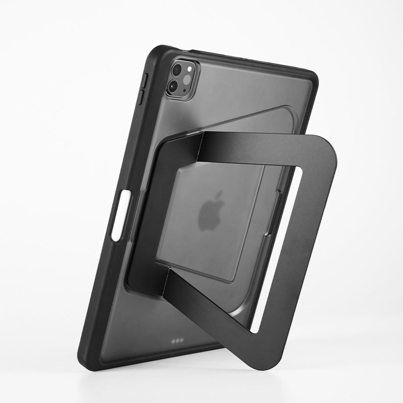 Armor King Double Aluminum Alloy Pivot Kickstand Acrylic + TPU Anti-bending Shockproof Case Cover for Apple iPad