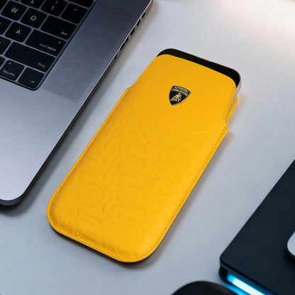 Lamborghini Genuine Leather Mobile Phone Pouch - Temerario D2