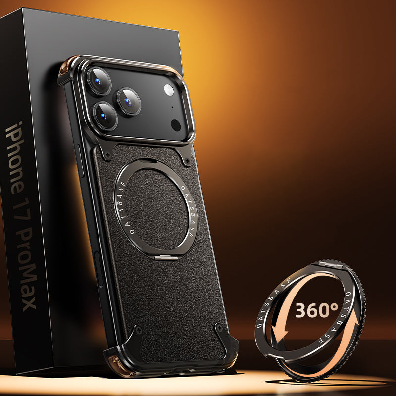 Oatsbasf MagSafe 360° Rotatable Magnetic Ring Stand Air Cushion Metal Case Cover