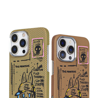 Armor King Labubu Graffiti Luxury Pure Aramid Fiber MagSafe Case Cover