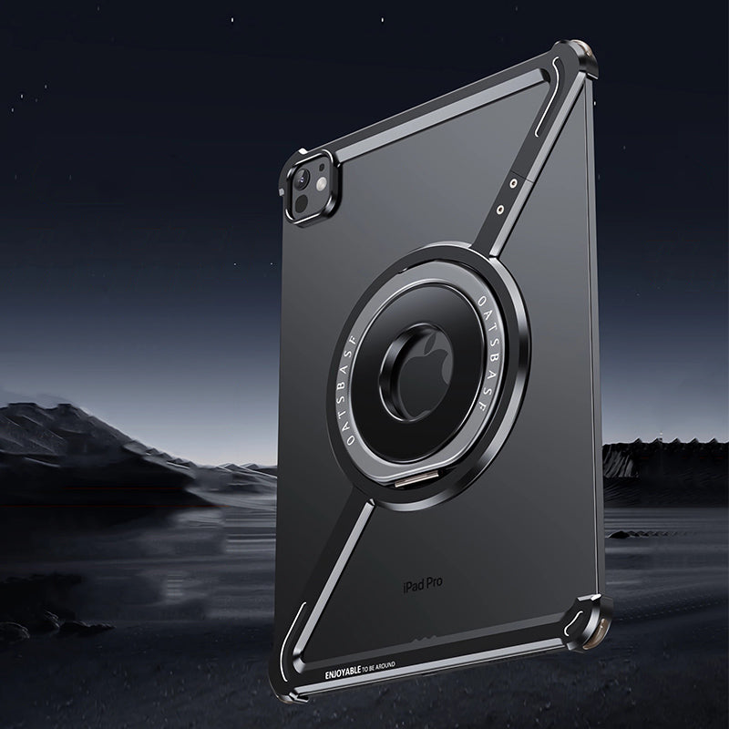 Oatsbasf Z MagSafe Pivot Ring Stand Air Cushion Metal Case Cover for iPad