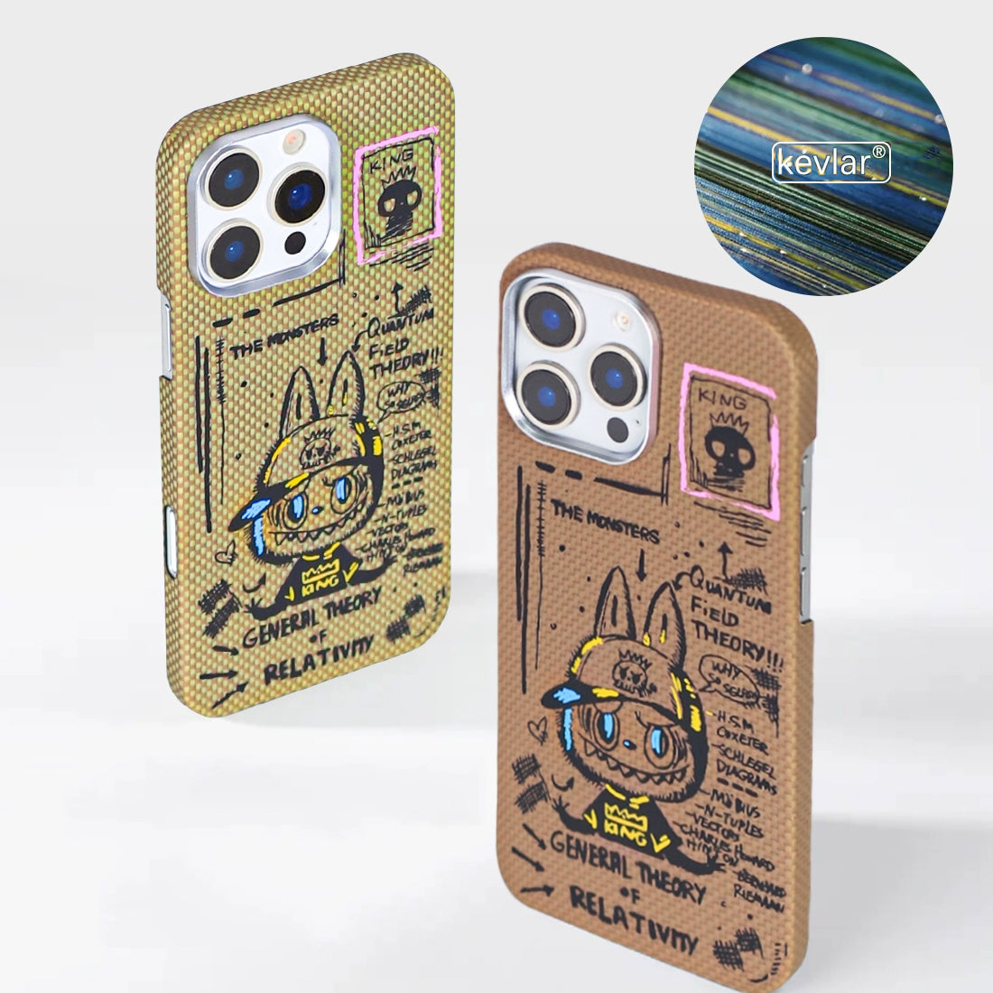 Armor King Labubu Graffiti Luxury Pure Aramid Fiber MagSafe Case Cover