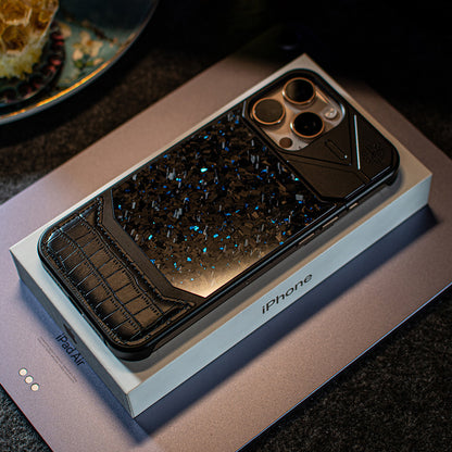 Armor King MagSafe Forged Carbon Fiber + Leather + Aluminum Heat Dissipation Aromatherapy Protective Cover Case