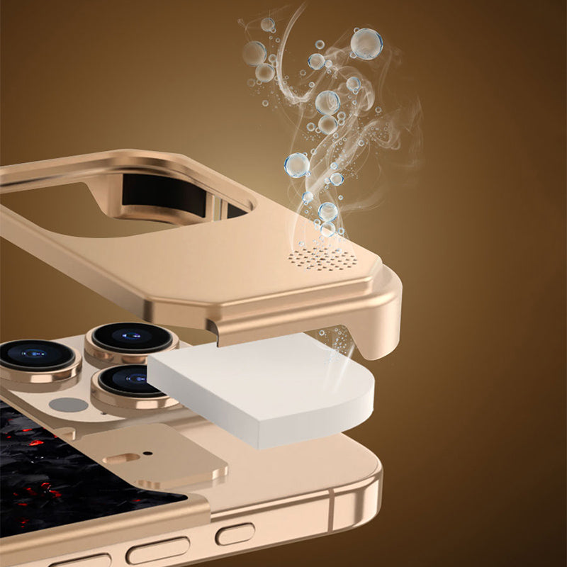 Armor King MagSafe Aluminum+Forged Carbon Fiber Heat Dissipation Aromatherapy Protective Cover Case