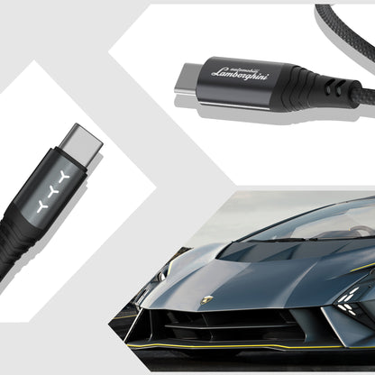 Lamborghini 100W USB-C to USB-C Charge & Sync Magnetic Cable with Digital LCD Display - Urus D1