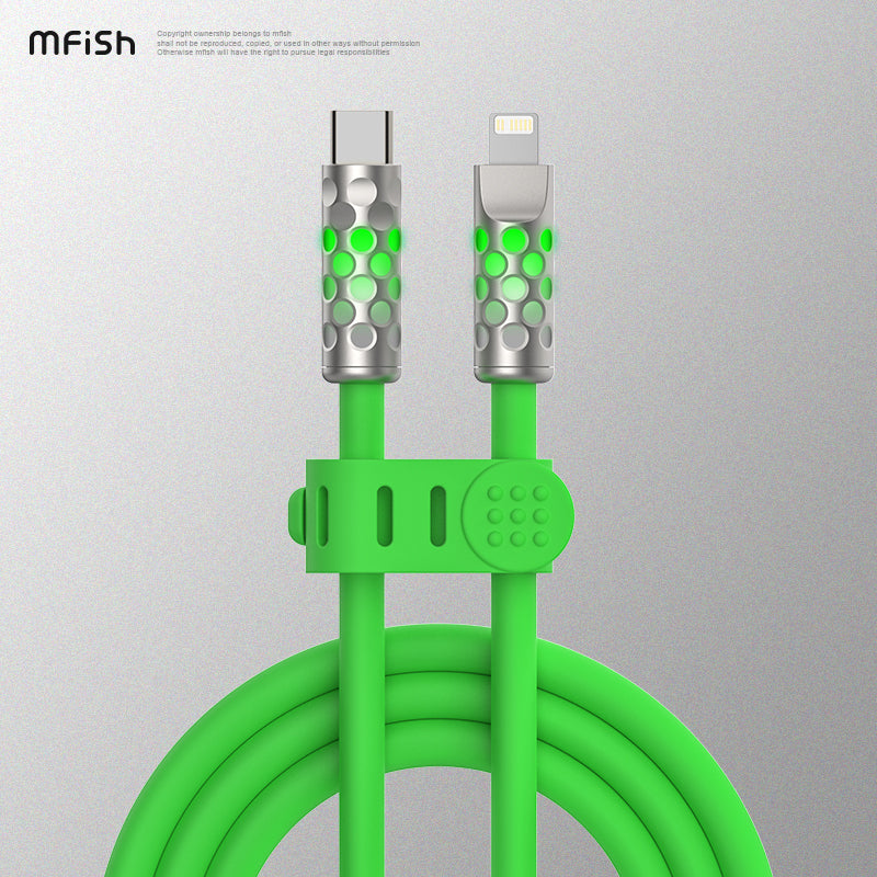 MfiSh Power Viper Type-C to Lightning (30W) / Type-C (240W) Luminous Data Cable Charging Line