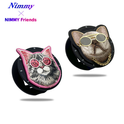 Nimmy Cool Glasses Cute Pets 3D Embroidery Magnetic Bracket Phone Holder
