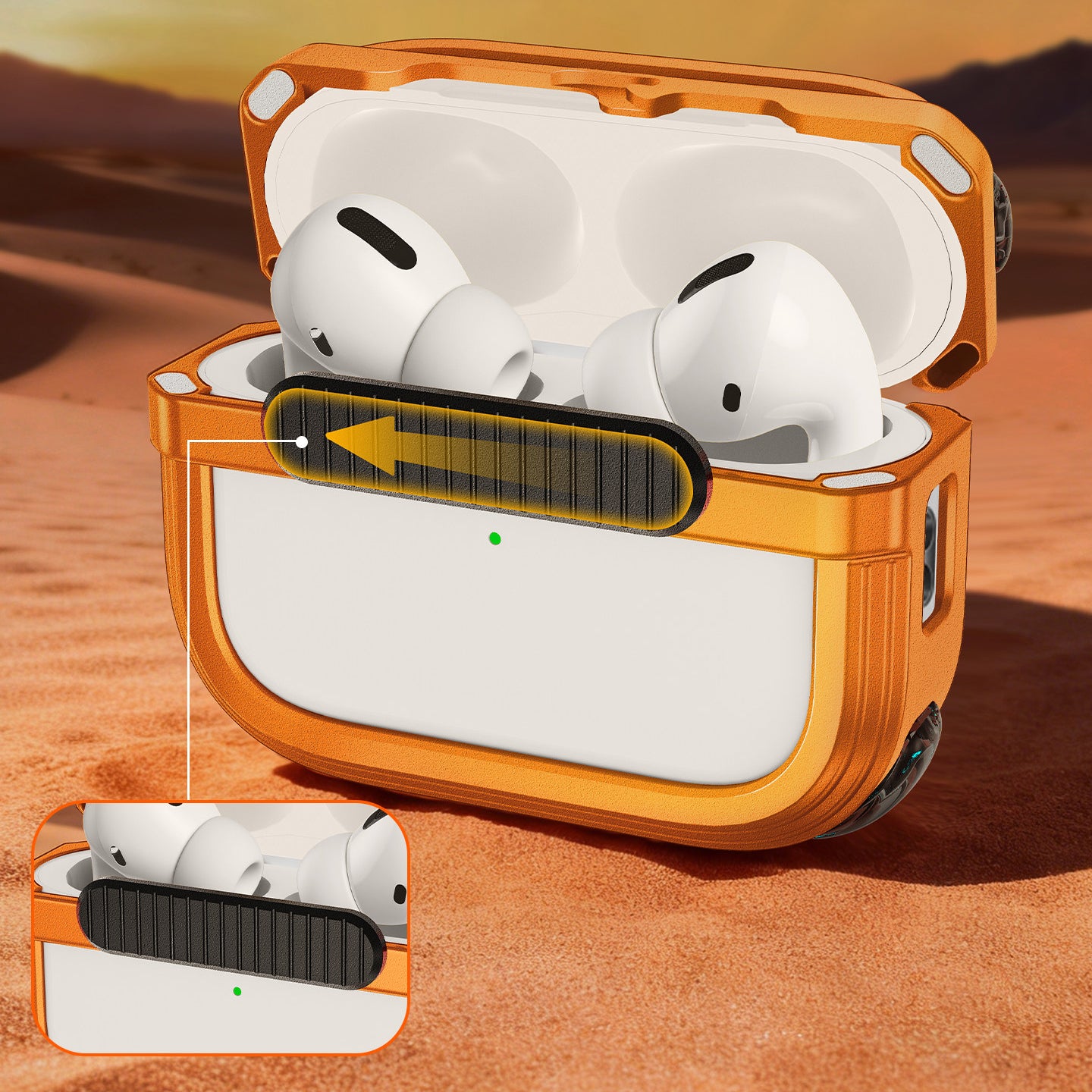 Oatsbasf Armour Magnetic Lock Airbag Shockproof Hollow-out Metal Case for Apple AirPods Pro 3