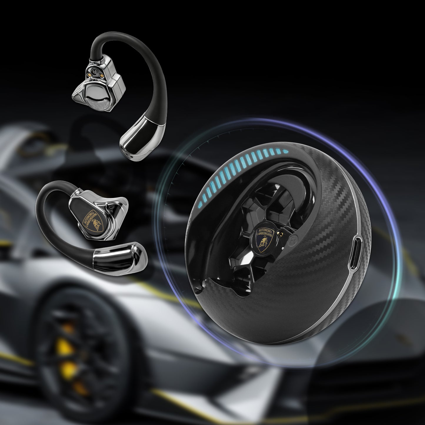 Lamborghini Bluetooth 6.0 True Wireless Earphones OWS Open Ear Earbuds - Sián Roadster D1