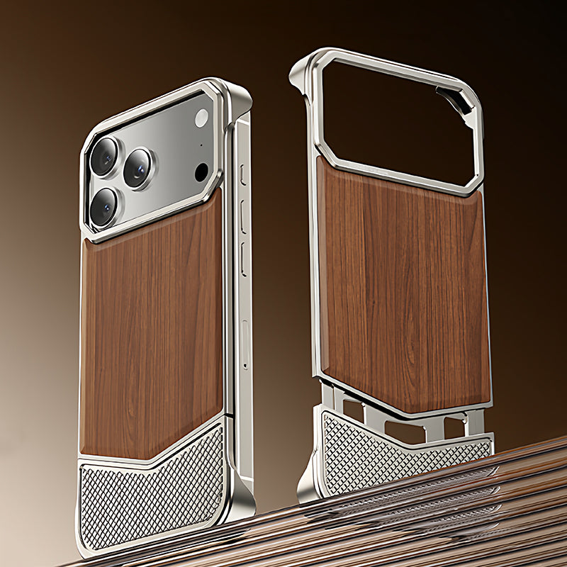 Oatsbasf MagSafe Metal+Wood Extraordinary Sliding Case Cover