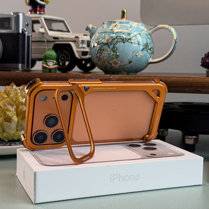 Oatsbasf 9 Shell Invisible Kickstand Air Cushion Shockproof Aluminum Metal Bumper Case Cover