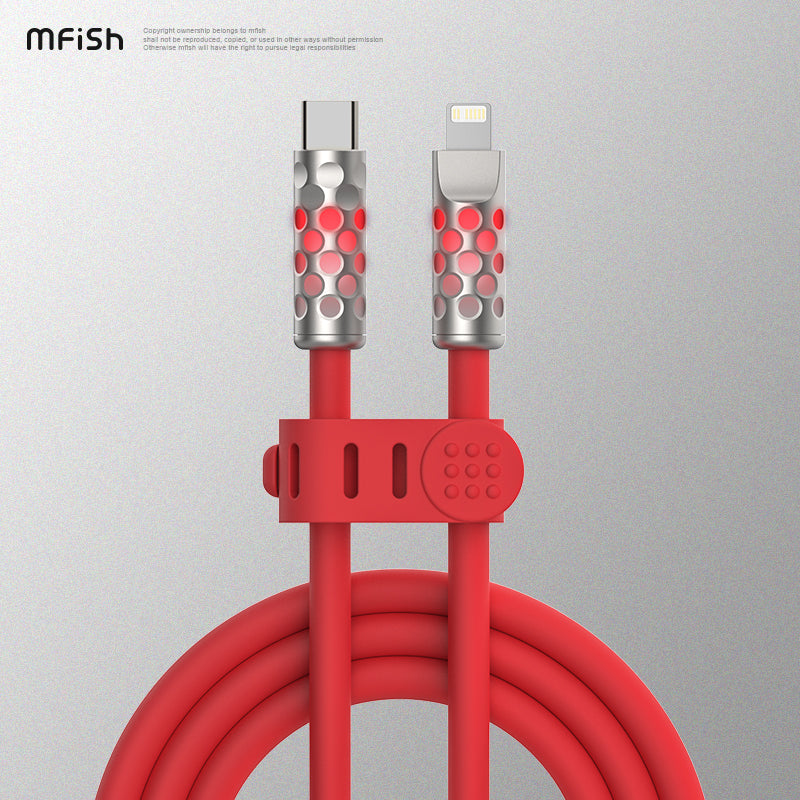 MfiSh Power Viper Type-C to Lightning (30W) / Type-C (240W) Luminous Data Cable Charging Line