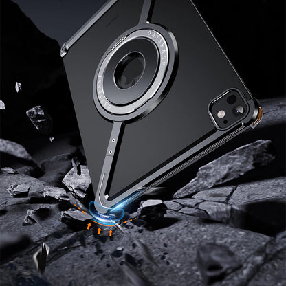 Oatsbasf Z MagSafe Pivot Ring Stand Air Cushion Metal Case Cover for iPad