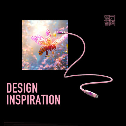 MfiSh Aroma Bee 240W Type-C to Type-C Aromatherapy Elastic Data Cable Charging Line