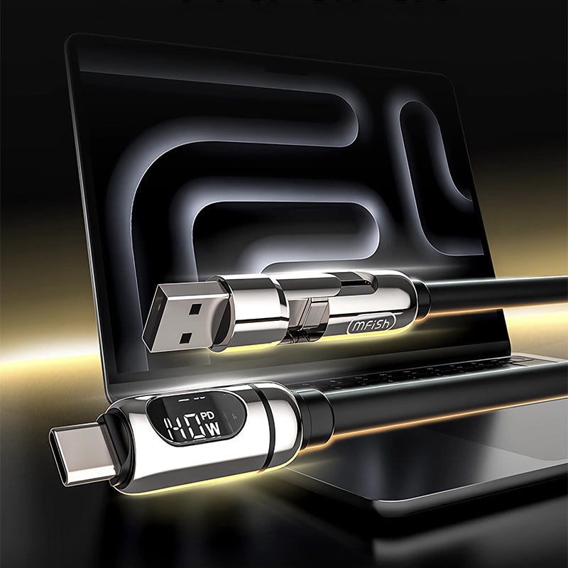 Mfish Gemini Dragon 140W USB-A+USB-C to Type-C*2 Data Cable Charging Line