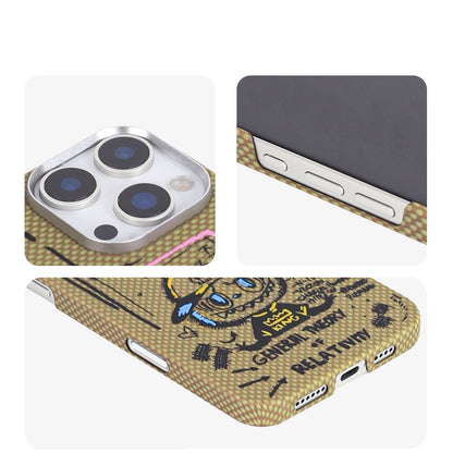 Armor King Labubu Graffiti Luxury Pure Aramid Fiber MagSafe Case Cover