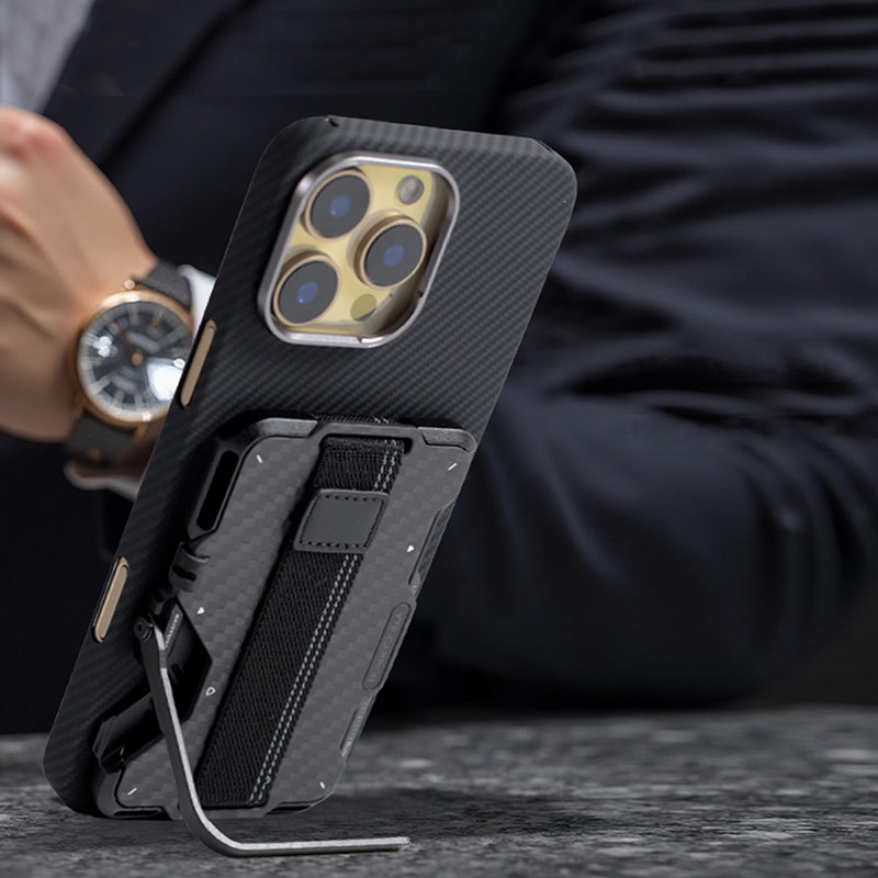 Armor King Magnetic Multi-Tool Metal Wallet Carbon Fiber Cover Card Holder