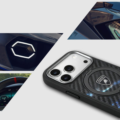 Lamborghini MagSafe 360° Stand  Carbon Fiber Phone Case - Temerario D4