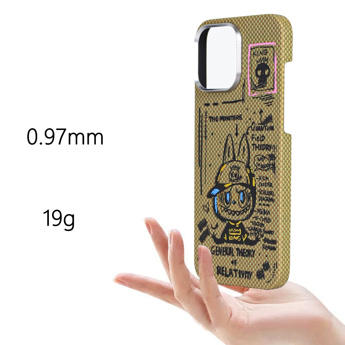 Armor King Labubu Graffiti Luxury Pure Aramid Fiber MagSafe Case Cover