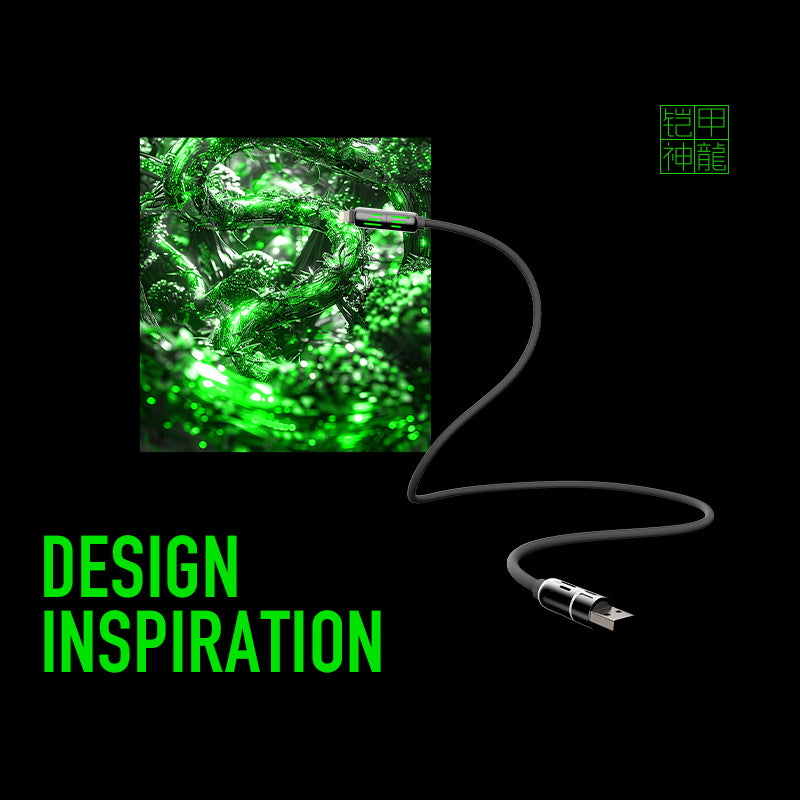 Mfish Armored Dragon I 240W USB-A+Type-C to Lightning+Type-C 4-in-1 Elastic Data Cable Charging Line