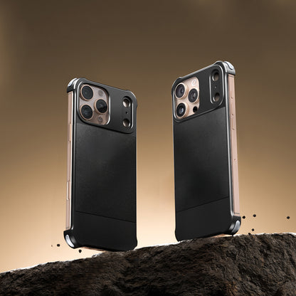 Armor King Bezel-less Leatherette Back Air Cushion MagSafe Metal Case Cover