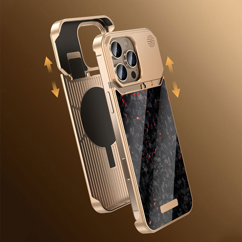 Armor King MagSafe Aluminum+Forged Carbon Fiber Heat Dissipation Aromatherapy Protective Cover Case