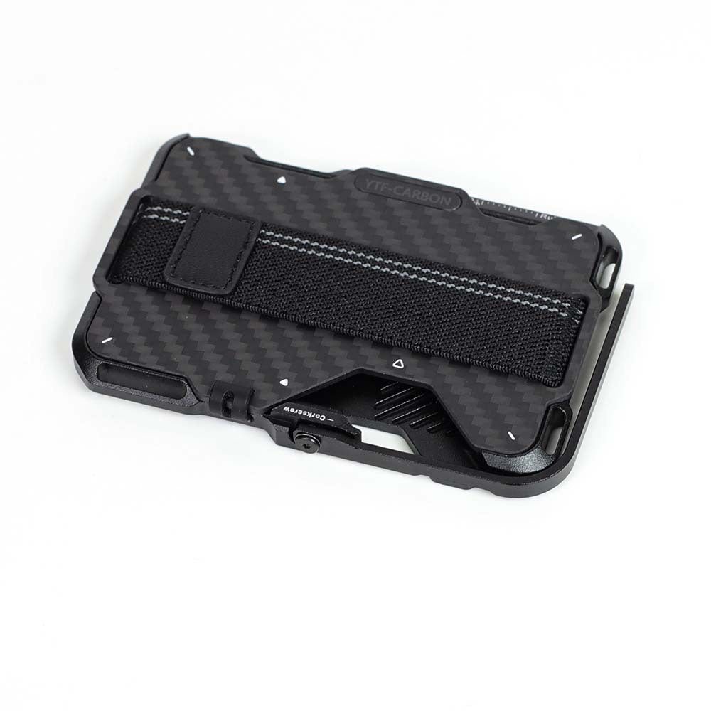 Armor King Magnetic Multi-Tool Metal Wallet Carbon Fiber Cover Card Holder