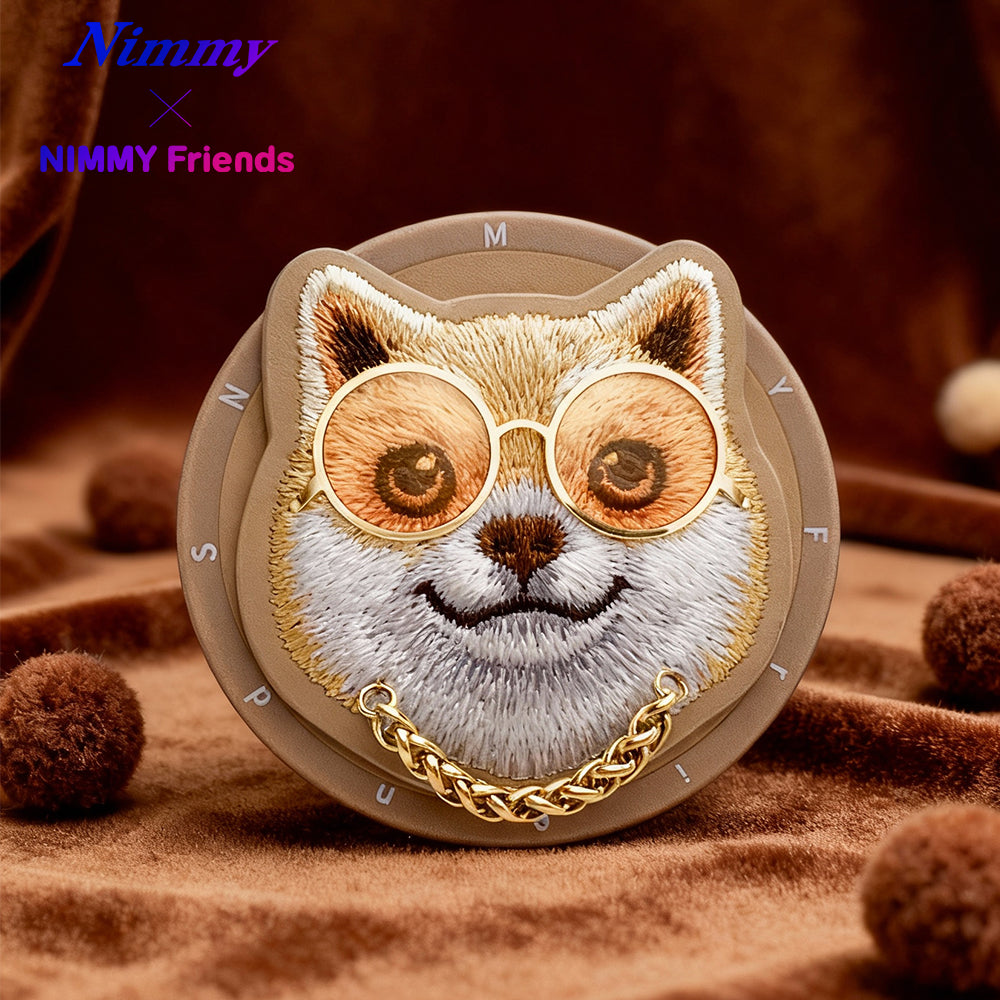 Nimmy Cool Glasses Cute Pets 3D Embroidery Magnetic Bracket Phone Holder