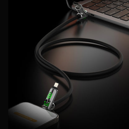 Mfish Armored Dragon VIII 240W USB-A+Type-C to Lightning+Type-C 4-in-1 Data Cable Charging Line