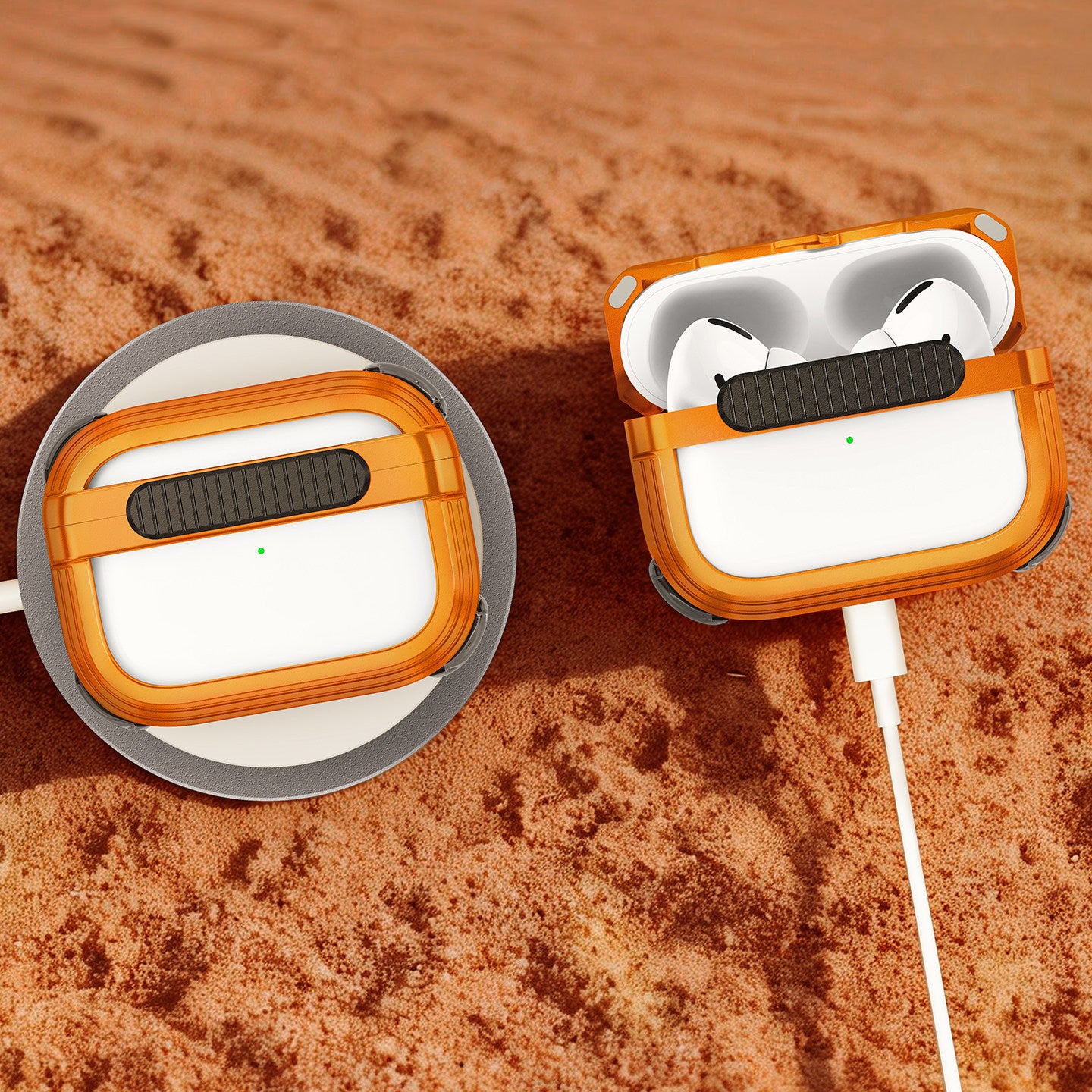 Oatsbasf Armour Magnetic Lock Airbag Shockproof Hollow-out Metal Case for Apple AirPods Pro 3