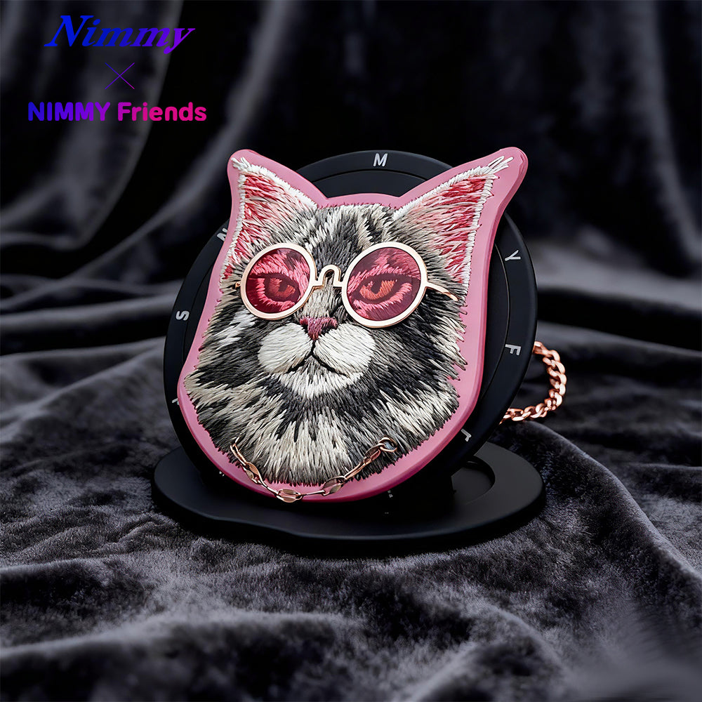 Nimmy Cool Glasses Cute Pets 3D Embroidery Magnetic Bracket Phone Holder