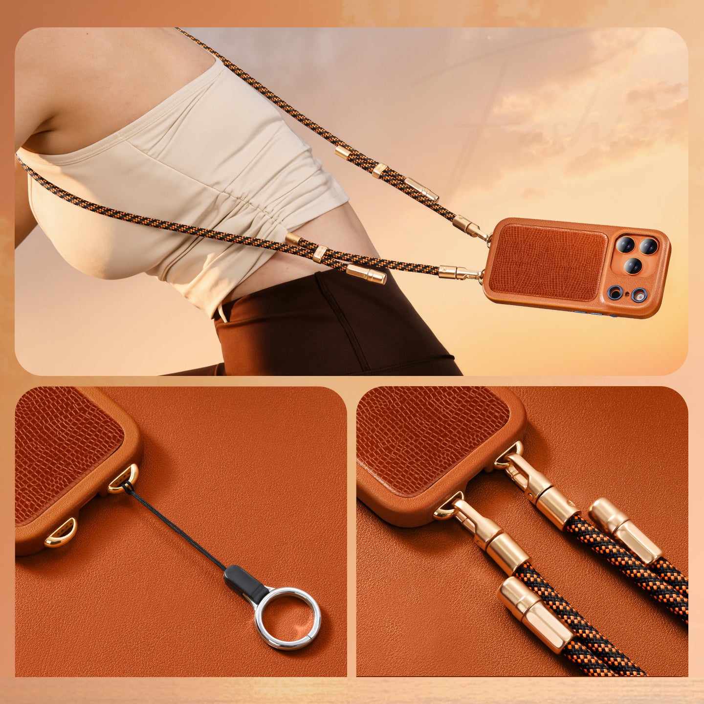 Oatsbasf 60W Type-C to Type-C Data Cable Retractable Phone Lanyard