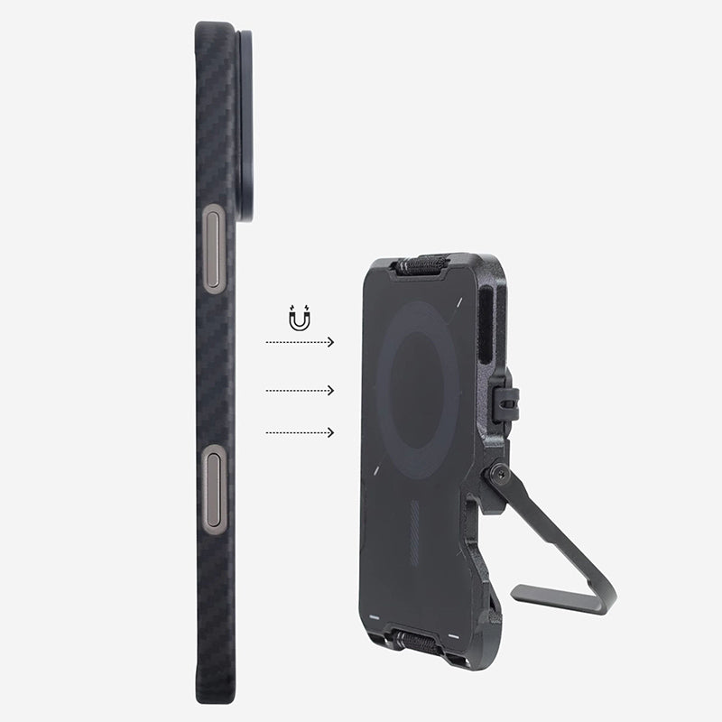 Armor King Magnetic Multi-Tool Metal Wallet Carbon Fiber Cover Card Holder