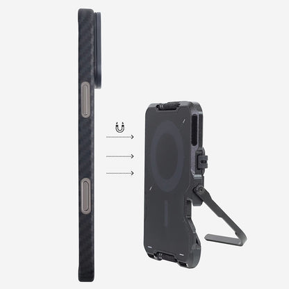 Armor King Magnetic Multi-Tool Metal Wallet Carbon Fiber Cover Card Holder