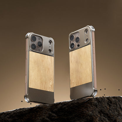 Armor King Bezel-less Leatherette Back Air Cushion MagSafe Metal Case Cover