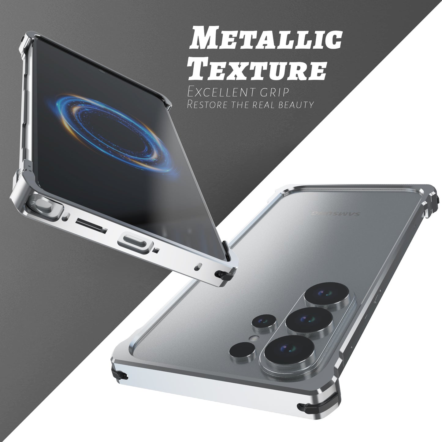 Luphie Slim Light Shockproof Snap-on Aluminum Metal Bumper Case Cover