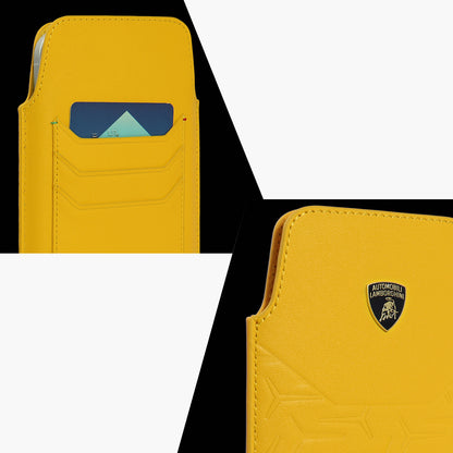 Lamborghini Genuine Leather Mobile Phone Pouch - Temerario D2