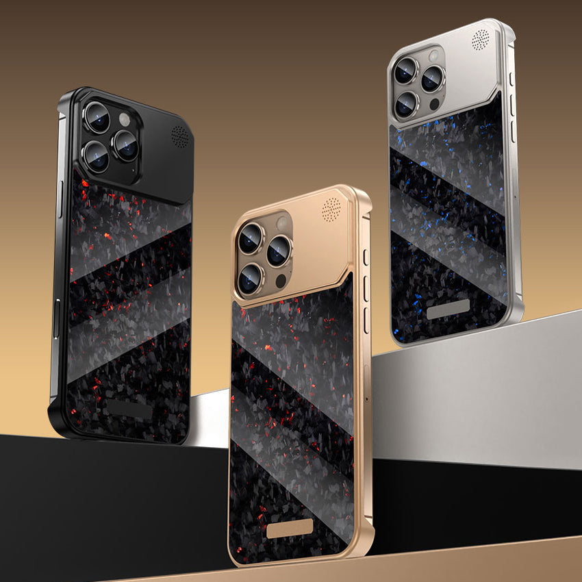 Armor King MagSafe Aluminum+Forged Carbon Fiber Heat Dissipation Aromatherapy Protective Cover Case