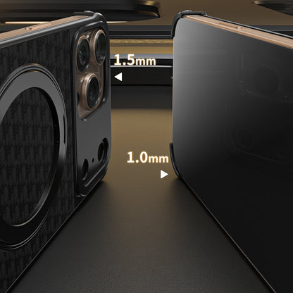 Armor King Bezel-less Leatherette Back Air Cushion MagSafe Metal Case Cover