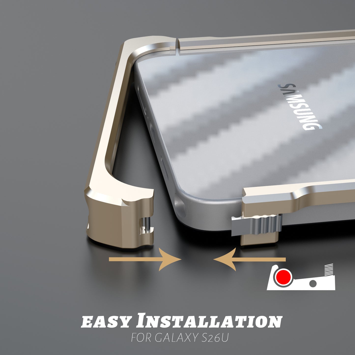 Luphie Slim Light Shockproof Snap-on Aluminum Metal Bumper Case Cover