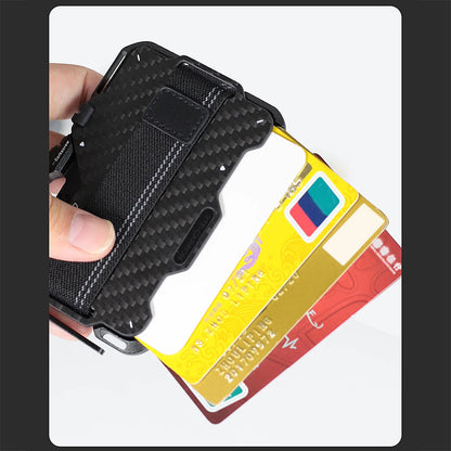 Armor King Magnetic Multi-Tool Metal Wallet Carbon Fiber Cover Card Holder