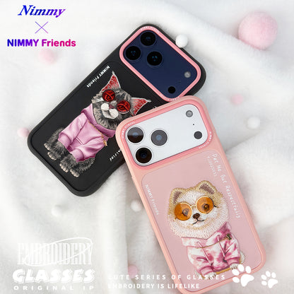 Nimmy Glasses Cute Pets Cool Embroidery Case Cover