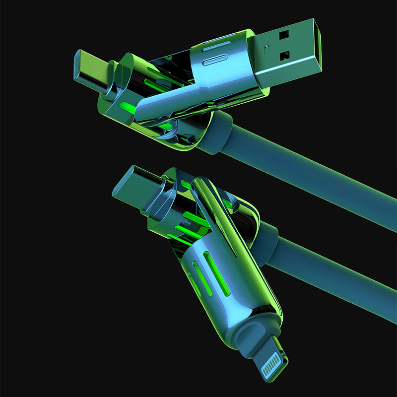 Mfish Armored Dragon I 240W USB-A+Type-C to Lightning+Type-C 4-in-1 Data Cable Charging Line