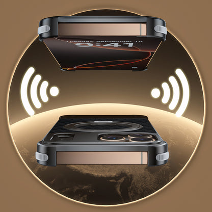 Armor King Bezel-less Leatherette Back Air Cushion MagSafe Metal Case Cover