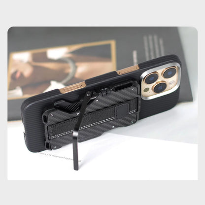 Armor King Magnetic Multi-Tool Metal Wallet Carbon Fiber Cover Card Holder