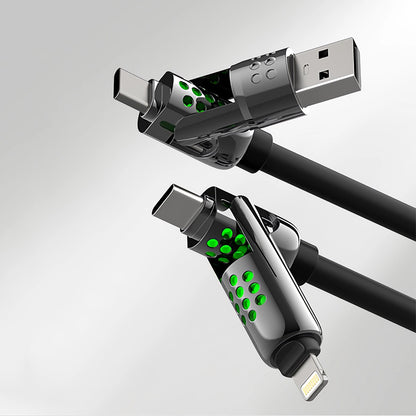 Mfish Armored Dragon VIII 240W USB-A+Type-C to Lightning+Type-C 4-in-1 Data Cable Charging Line