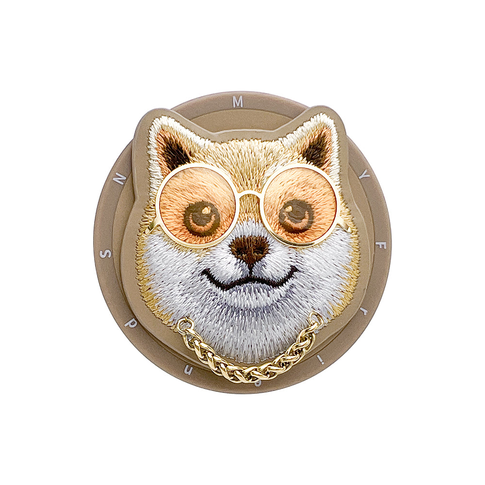 Nimmy Cool Glasses Cute Pets 3D Embroidery Magnetic Bracket Phone Holder