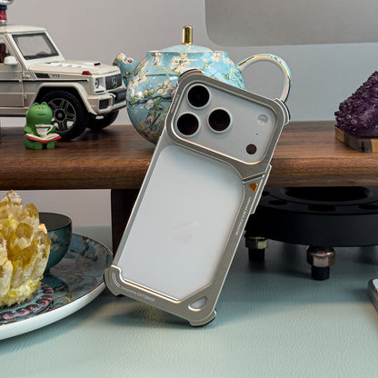 Oatsbasf 9 Shell Invisible Kickstand Air Cushion Shockproof Aluminum Metal Bumper Case Cover