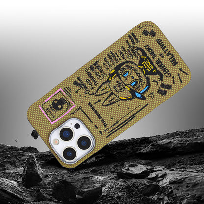 Armor King Labubu Graffiti Luxury Pure Aramid Fiber MagSafe Case Cover